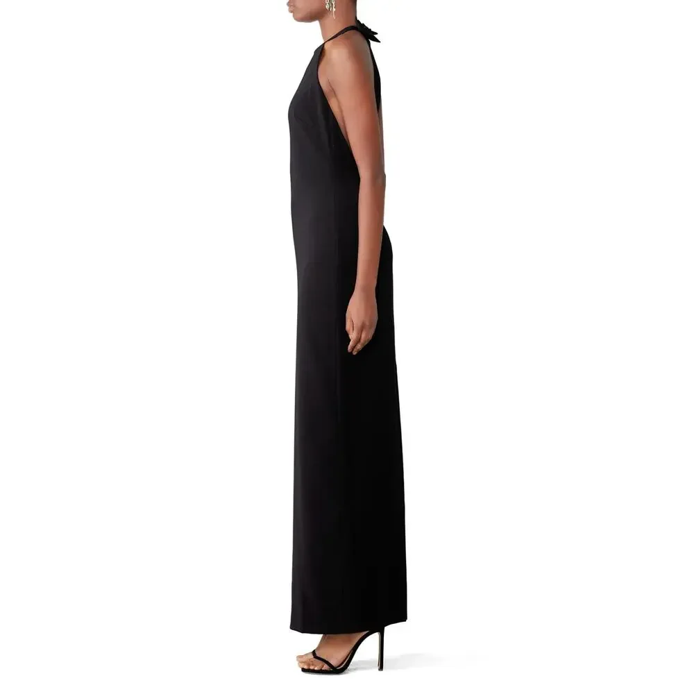 Badgley Mischka Black Bow Gown Size 14 Breakfast Tiffanys Formal Designer $740 - Picture 6 of 11